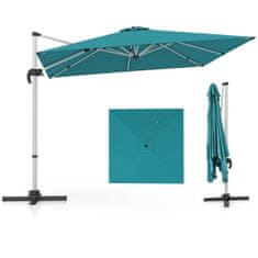 Northix Suncobran za tržnicu s križnom bazom i rotacijom od 360° za vrt i bazene 300 x 300 cm plave boje