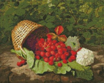 Rayher.	 Dijamantni mozaik, Basket with strawberries, 40x50 cm