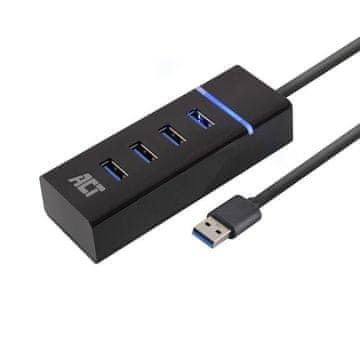 ACT AC6300 USB Hub 3.2 s 4 USB-A porta, 0,5 m, crni