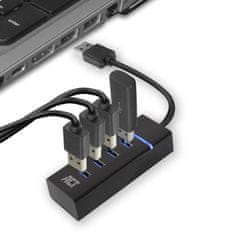 ACT AC6300 USB Hub 3.2 s 4 USB-A porta, 0,5 m, crni