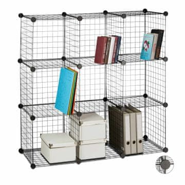 Northix Metalna modularna polica bez vijaka s 9 pretinaca