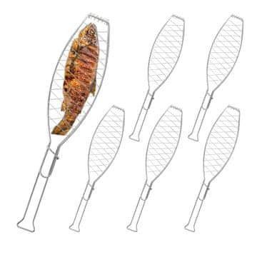 Northix Set od 6 košara za ribu inox roštilj alat za pečenje