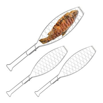 Northix 3pcs Stainless Steel Fish Grill Baskets BBQ Cooking Set