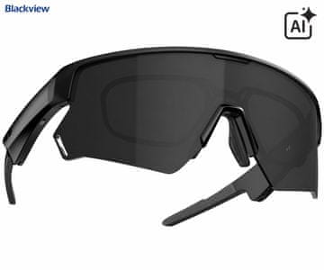 Blackview D2 pametne naočale s AI asistentom, crne leće, crna