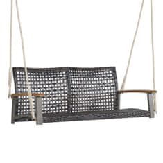 Northix Viseća klupa od PE ratana 131x68x54 cm s detaljima od akacije do 360 kg