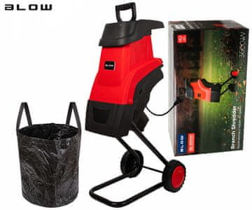 Blow drobilica grana, 2600 W, vreća 45 L, crno-crvena