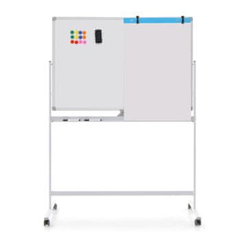 Northix Dvostrana magnetska bijela ploča 120 x 80 cm s kotačima