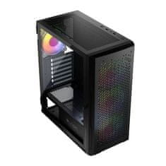 Modecom Aramis ARGB Midi ATX kućište 2xUSB2.0, 1xUSB3.0 Ventilator: 4x12cm, kaljeno staklo, RGB, Gaming