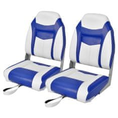 Northix Sklopiva brodska sjedala visoki naslon PVC plava 115 kg sklopiva