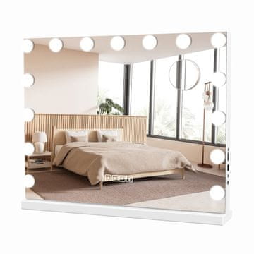 Northix LED hollywoodsko ogledalo 58x46 cm USB Bluetooth rasvjeta