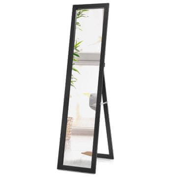 Northix 2 u 1 ogledalo pune visine s drvenim okvirom 37x155 cm crno