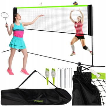 Kruzzel Prijenosna podesiva sportska mreža za odbojku, badminton i tenis 310 cm
