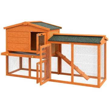 Homestar Kavez za zečeve 2 razine s trkom 150x45x85 cm narančasti