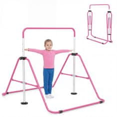 Northix Podesiva dječja gimnastička šipka sklopiva 90–130 cm metal roza