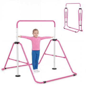 Northix Podesiva dječja gimnastička šipka sklopiva 90–130 cm metal roza