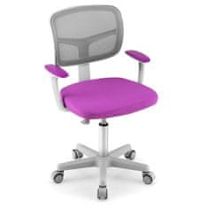 Northix Dječja radna stolica okretna 360 podesiva visina 40-54cm ljubičasta