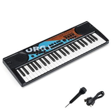 Northix Dječja električna klavijatura 49 tipki ABS 53,5x19x5 cm mikrofon