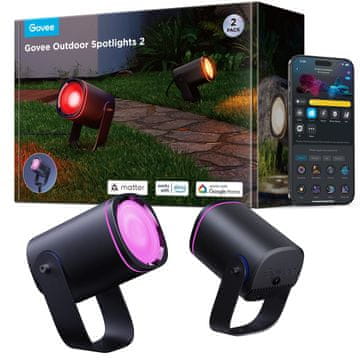 Govee Spotlights 2 vanjska reflektora, 2 komada, crna