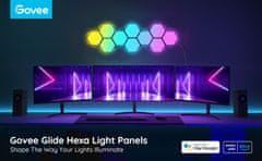 Govee Glide Hexagon Expansion Pack, komplet za proširenje s 2 panela, 6 boja, bijela