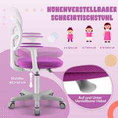Northix Dječja radna stolica okretna 360 podesiva visina 40-54cm ljubičasta
