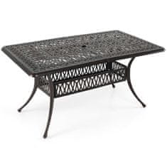 Northix Vanjski aluminijski vrtni stol 151x91 cm s otvorom za suncobran