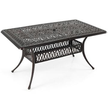 Northix Vanjski aluminijski vrtni stol 151x91 cm s otvorom za suncobran