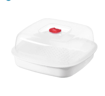 HOME & MARKER® Parno kuhalo za mikrovalnu pećnicu, višeslojni steamer bez mirisa, izdržljiva plastika za zdravu pripremu hrane | MICSTEAM Kvadrat