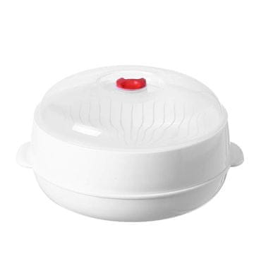 HOME & MARKER® Parno kuhalo za mikrovalnu pećnicu, višeslojni steamer bez mirisa, izdržljiva plastika za zdravu pripremu hrane | MICSTEAM Kružni