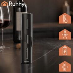 Ruhhy Set električnih otvarača za vino s baterijom od 500 mAh, USB