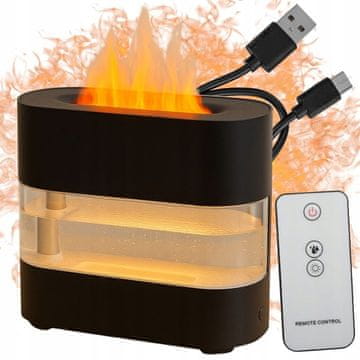 Verkgroup Difuzor ovlaživača zraka s aromaterapijom, LED RGB USB 300ml, kamin
