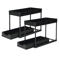 HOME & MARKER® Izvlačni organizator ispod sudopera 2 razine, podesive police, ladica na izvlačenje, držači za sredstva i pribor | SINKNOVA 1+1 GRATIS