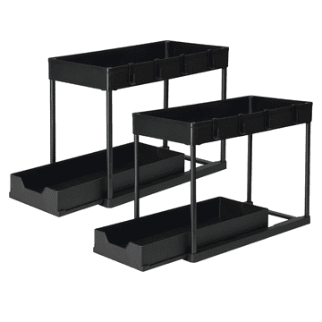 HOME & MARKER® Izvlačni organizator ispod sudopera 2 razine, podesive police, ladica na izvlačenje, držači za sredstva i pribor | SINKNOVA 1+1 GRATIS