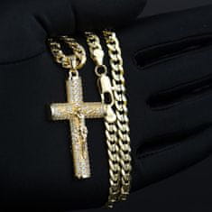 VIVVA® Vjerska ogrlica s križem, zlatni premaz, otporna na tamnjenje, elegantan duhovni nakit za svaki dan | SALVATORA