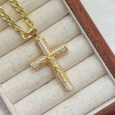 VIVVA® Vjerska ogrlica s križem, zlatni premaz, otporna na tamnjenje, elegantan duhovni nakit za svaki dan | SALVATORA