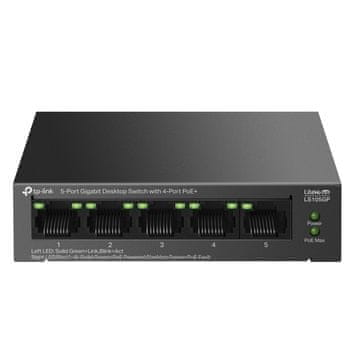 TP-Link LS105GP 5-portni Gigabit (4x PoE+) RJ45 neupravljivi mrežni preklopnik switch
