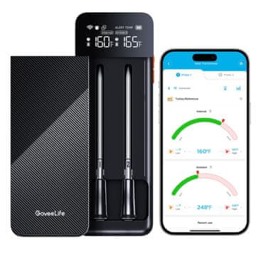 Govee Bežični termometar za meso Life, Bluetooth, LCD, dvopojasna veza