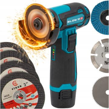 Blow Set 12V 78mm bežična kutna brusilica M5 2x 1.5Ah