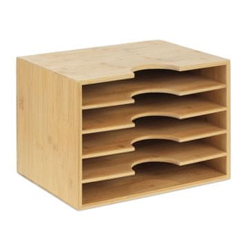 Northix Pladanj za pisma od bambusa s 5 pretinaca (A4 organizator dokumenata)