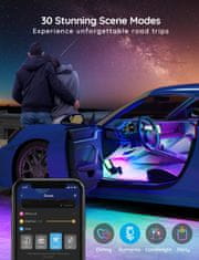 Govee LED svjetlosna traka za unutrašnjost automobila, 4 trake, 12 V
