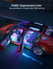Govee LED svjetlosna traka za unutrašnjost automobila, 4 trake, 12 V