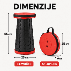 HOME & MARKER® Sklopivi prijenosni stolac za kampiranje, vrt i ribolov (4 kom) | F4OLDYSEAT
