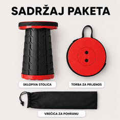 HOME & MARKER® Sklopivi prijenosni stolac za kampiranje, vrt i ribolov (4 kom) | F4OLDYSEAT
