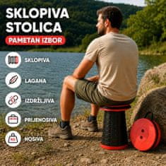 HOME & MARKER® Sklopivi prijenosni stolac za kampiranje, vrt i ribolov (4 kom) | F4OLDYSEAT