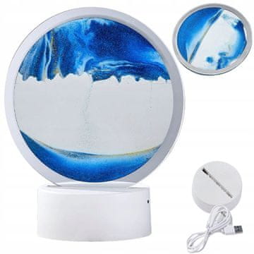 Verkgroup USB LED RGB 3D stolna staklena slika od pijeska 19 cm plava