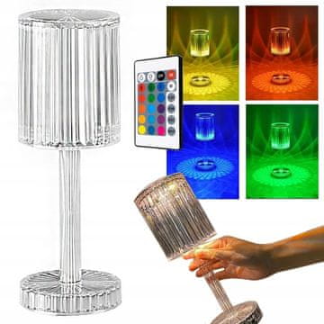 Verkgroup LED RGB kristalna stolna lampa na baterije s USB daljinskim upravljačem