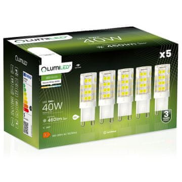 LUMILED 5x G9 LED kapsulna žarulja 5W = 40W 460lm 4000K Neutralna 360° osvjetljenje