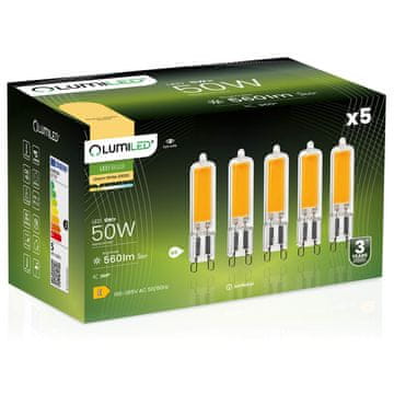 LUMILED 5x G9 LED kapsulna žarulja 5W = 50W 560lm 3000K Topla 360° luminirana žarna niti