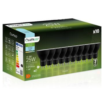 LUMILED 10x LED žarulja GU10 reflektor PAR16 3W = 25W 270lm 6500K hladno 120° crno osvijetljeno