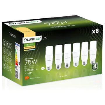 LUMILED 6x LED žarulja E27 cjevasta T37 10W = 75W 1055lm 3000K Topla temperatura 200°