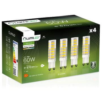LUMILED 4x G9 LED žarulja u kapsuli 7W = 60W 670lm 4000K Neutralno 360° osvjetljenje